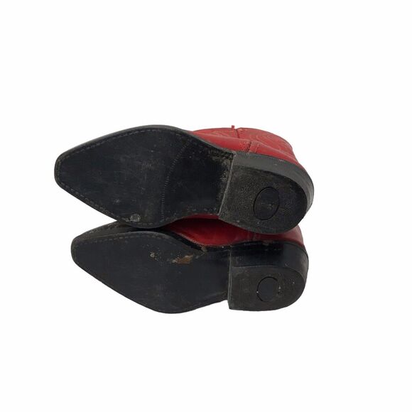 Vintage Toddler Boots 4 1/2D Red And Black made In USA - Picture 5 of 10